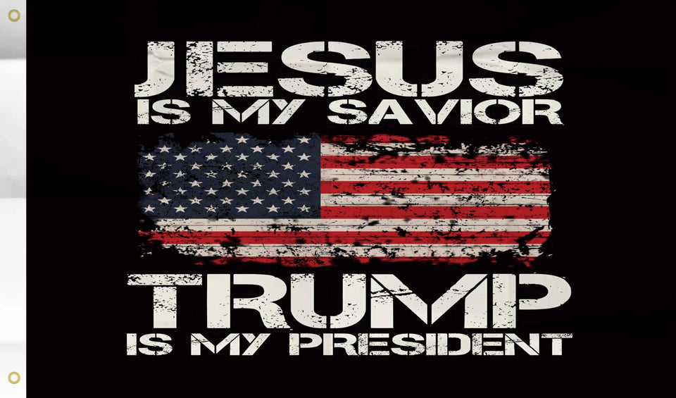 WENWELL flag featuring Jesus is My Savior Trump is My President in a sturdy 3x5 ft display, ideal for porch or yard