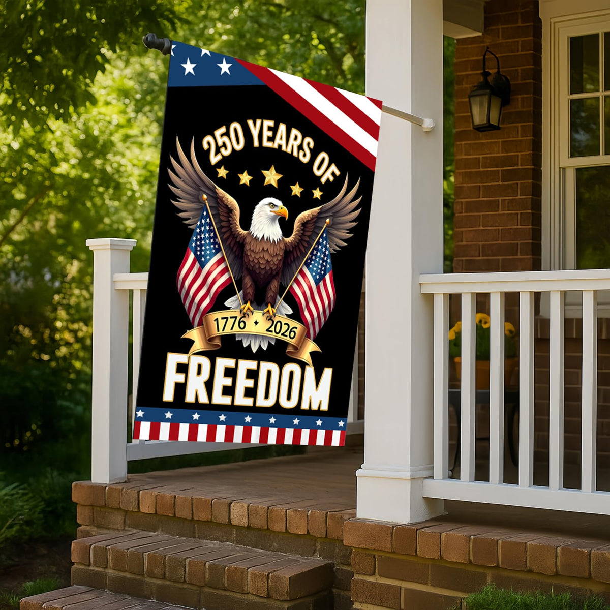 WENWELL patriotic flag enhances year-round display in yards and patios
