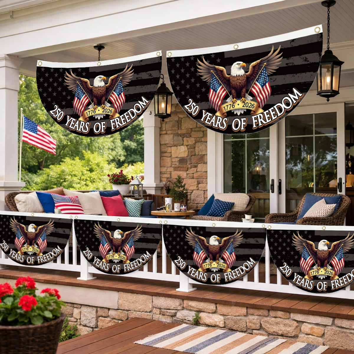 WENWELL eagle banner ideal for porch and parade displays