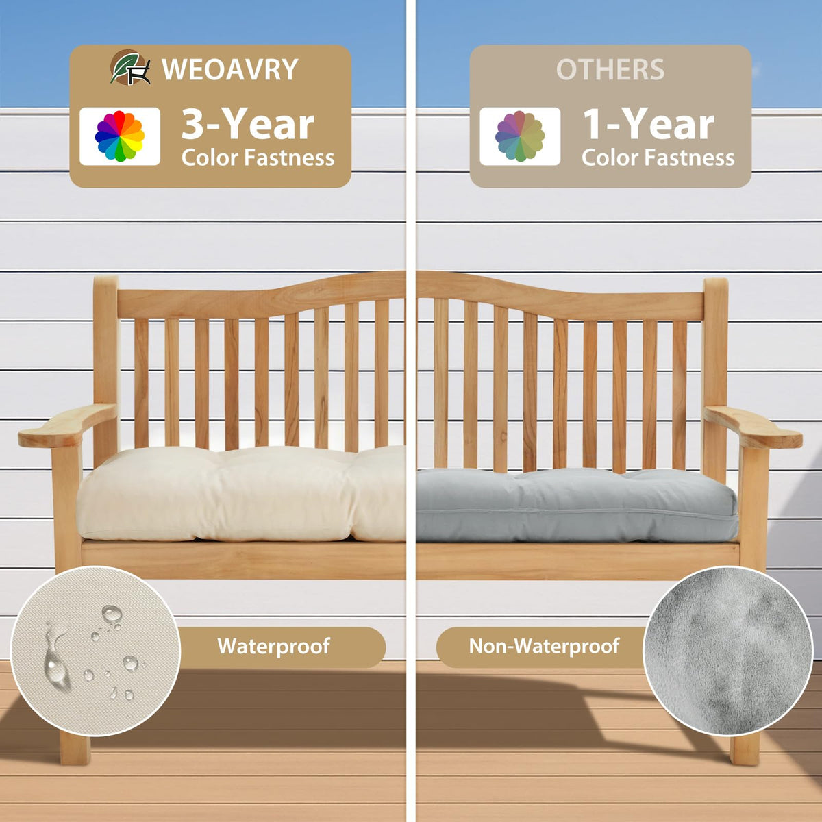 WEOAVRY beige cushion complements indoor furniture with cozy appeal
