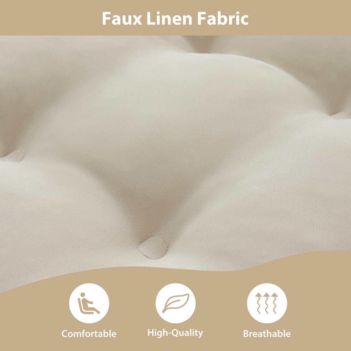 WEOAVRY faux linen fabric texture detail highlighting breathable softness