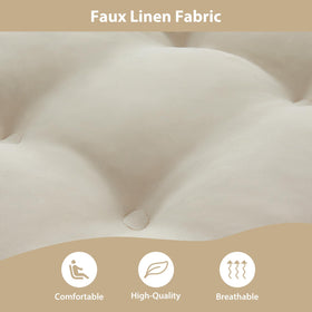 WEOAVRY faux linen fabric texture detail highlighting breathable softness