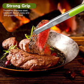 Weogot high-heat resistant tongs tolerate sizzling grills and hot pans.