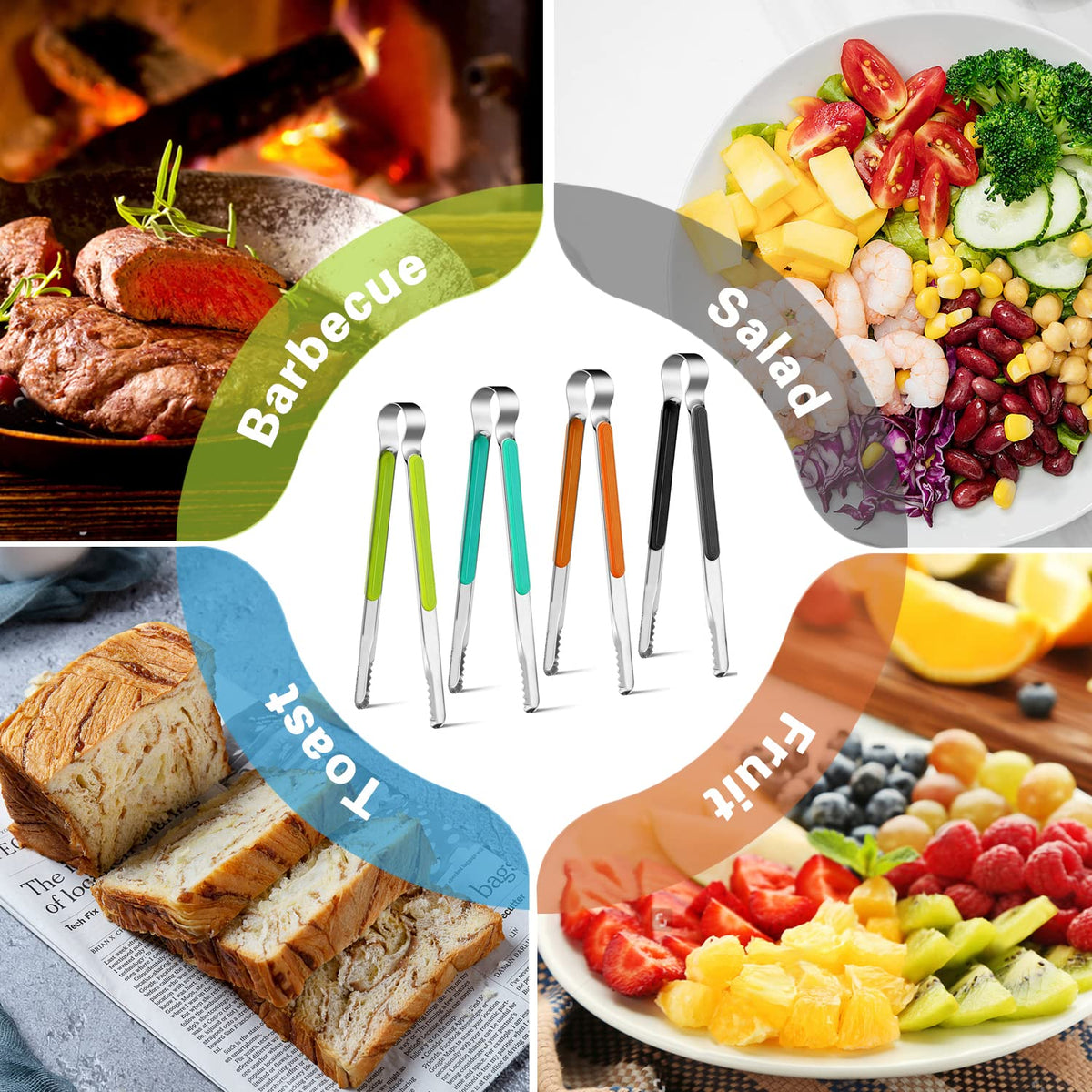 Weogot multi-use tongs suited for cooking, grilling, and serving tasks.