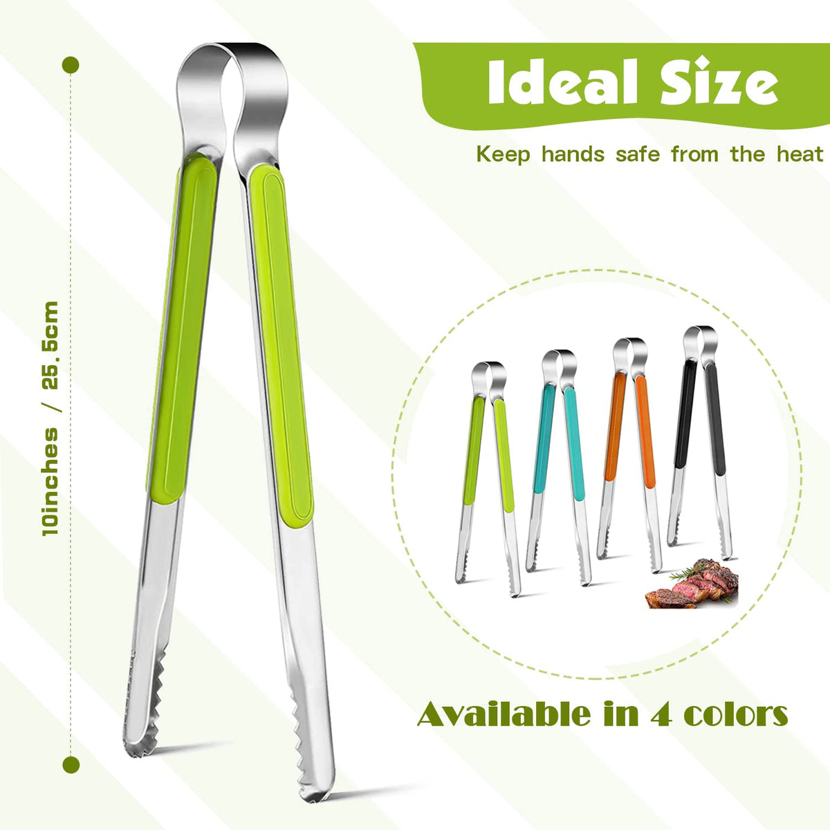 Weogot non-slip grip tongs ensuring confident handling while cooking.