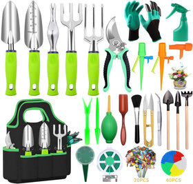 WEPSEN 84-piece garden tools set with bag for organized outdoor gardening