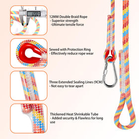 Werfeito 4.7-inch carabiners with screw locks enhance safety.