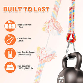 Werfeito easy-install hanging kit for quick setup over trees.