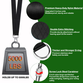 Werfeito tree swing straps closeup shows rugged nylon and robust construction.
