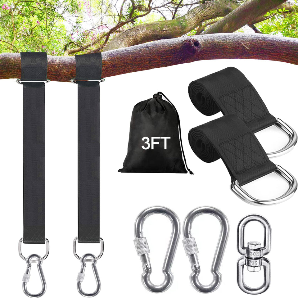 Werflyto Safe Tree Swing Straps 3ft wrapped around a tree for secure hanging