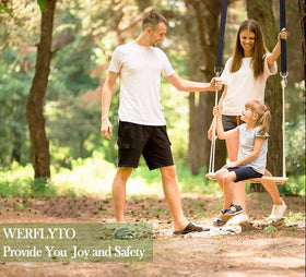 Versatile Werflyto straps setup for porch swings, hammocks, or tire swings.
