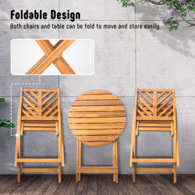 Werph acacia patio chairs folding for space-saving balcony storage.