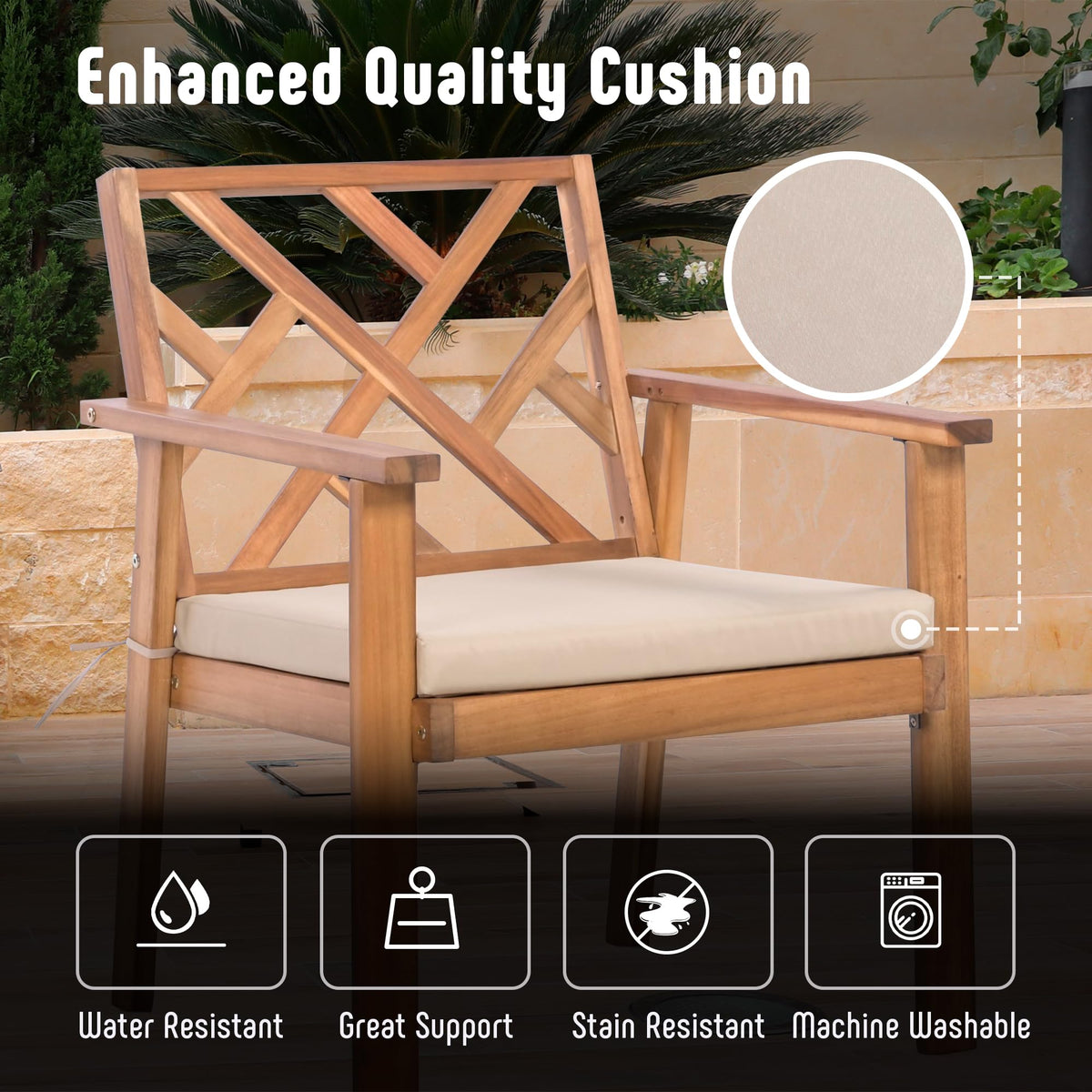Werph acacia wood patio furniture highlights durable, weather-ready design for porches and balconies.