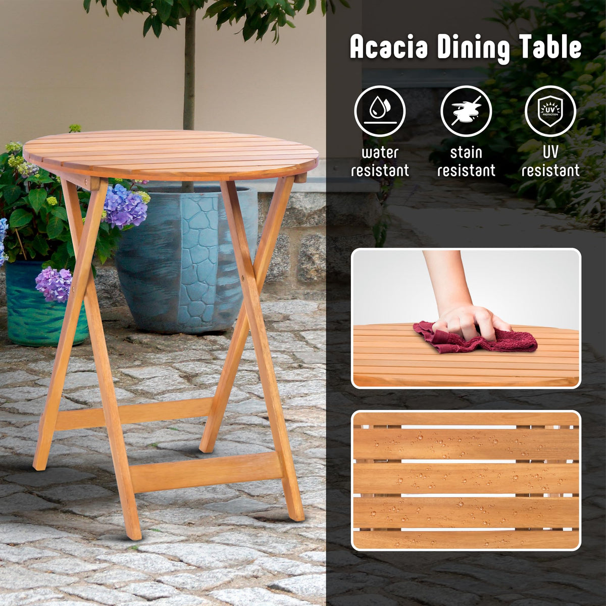 Werph table with built-in locking mechanism stays stable during moves.