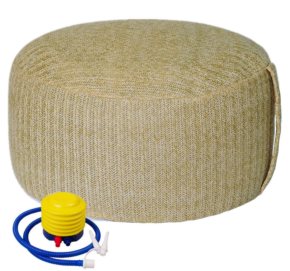 weruisi inflatable ottoman packaging view shows compact design for easy storage