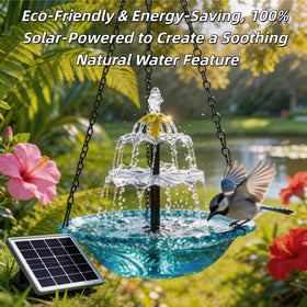 WesGen Solar Cascade seven-nozzle options deliver varied water flows to attract birds.