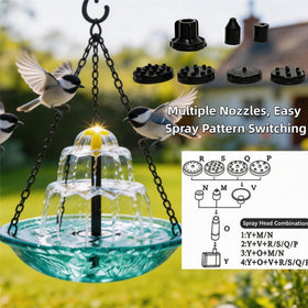 WesGen hanging bird bath showcases decorative appeal while supporting local birds outdoors.