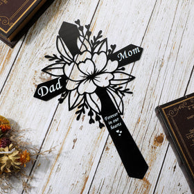 Wesiti Dad Mom Forever in our hearts plaque, keepsake memorial symbol.
