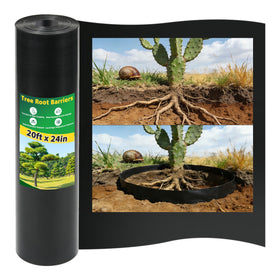 West Bay tree root barrier 20ft by 24in by 60mil prevents root intrusion and keeps lawns neat.
