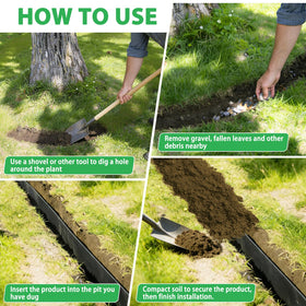 West Bay low-profile black barrier blends with garden borders and driveways.