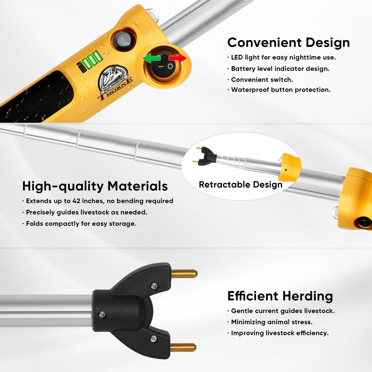 West Thorne Pro battery indicator helps plan longer farm days.