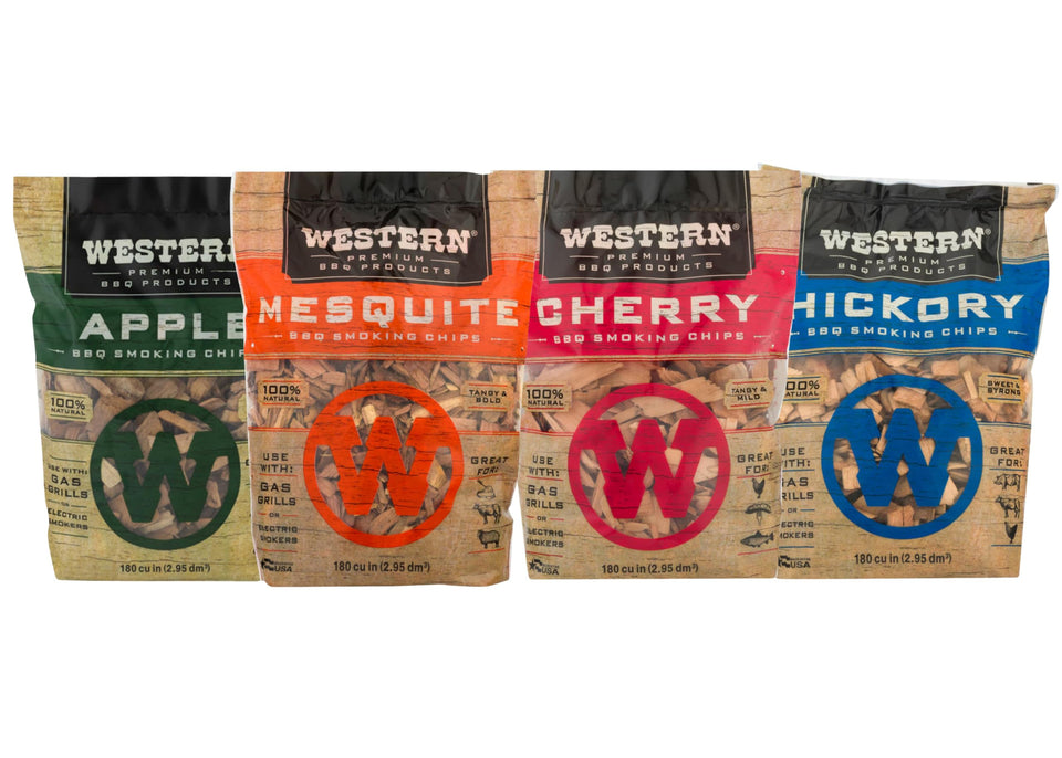 Western BBQ Apple Pack shows premium real wood for mild, sweet smoke