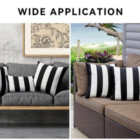 WESTERN HOME WH indoor-outdoor stripe pillow cover adapts to both spaces with ease.
