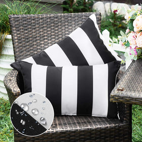 Western Home WH outdoor striped pillow cover in waterproof fabric ready for patio use