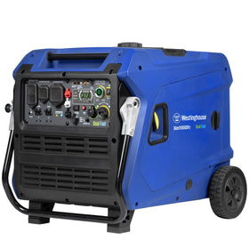 Westinghouse iGen11000DFc wheels and handle for easy portability.
