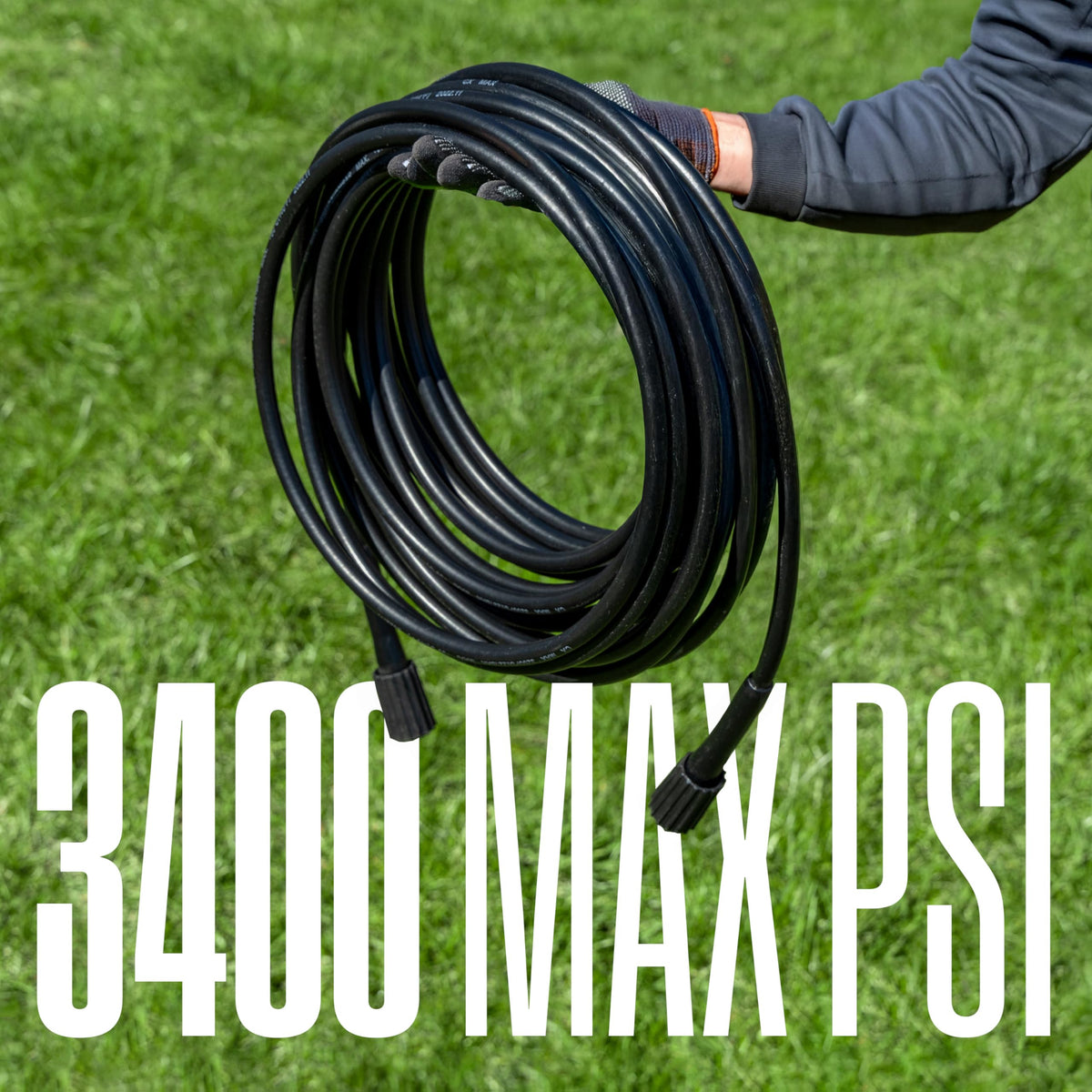 Westinghouse hose neatly stored in a coil for easy transport and storage.