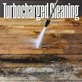 Westinghouse turbo nozzle with quick-connection for easy plug-and-clean use.