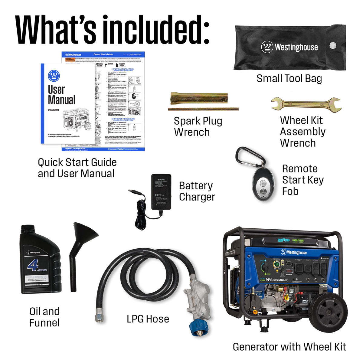 Westinghouse WGen9500DF dual fuel switch with gasoline and propane options