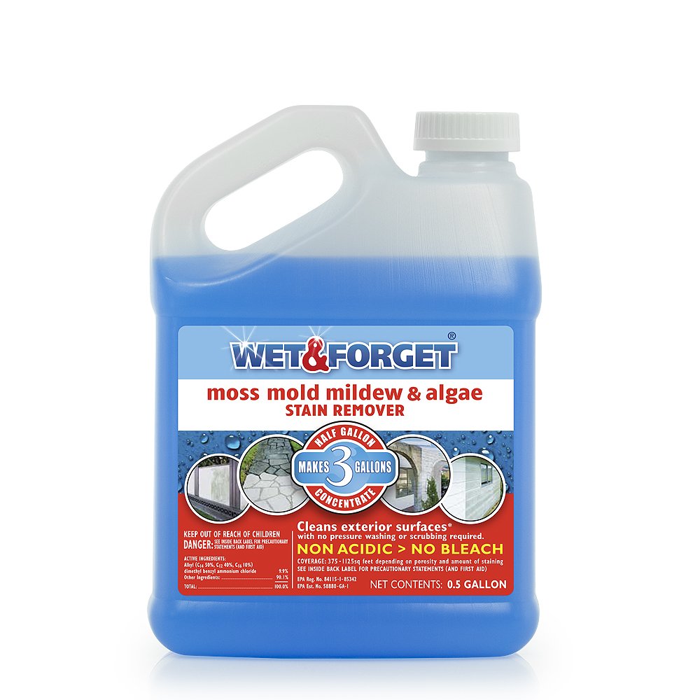 Wet and Forget bottle pour for outdoor stain removal