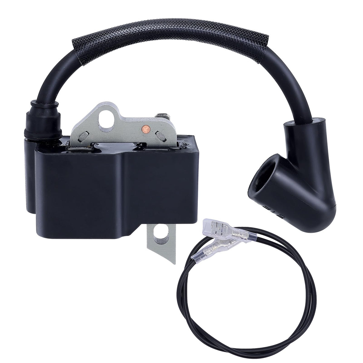 Wetenex ignition coil for Husqvarna 125B — close-up of replacement part enhancing ignition reliability.