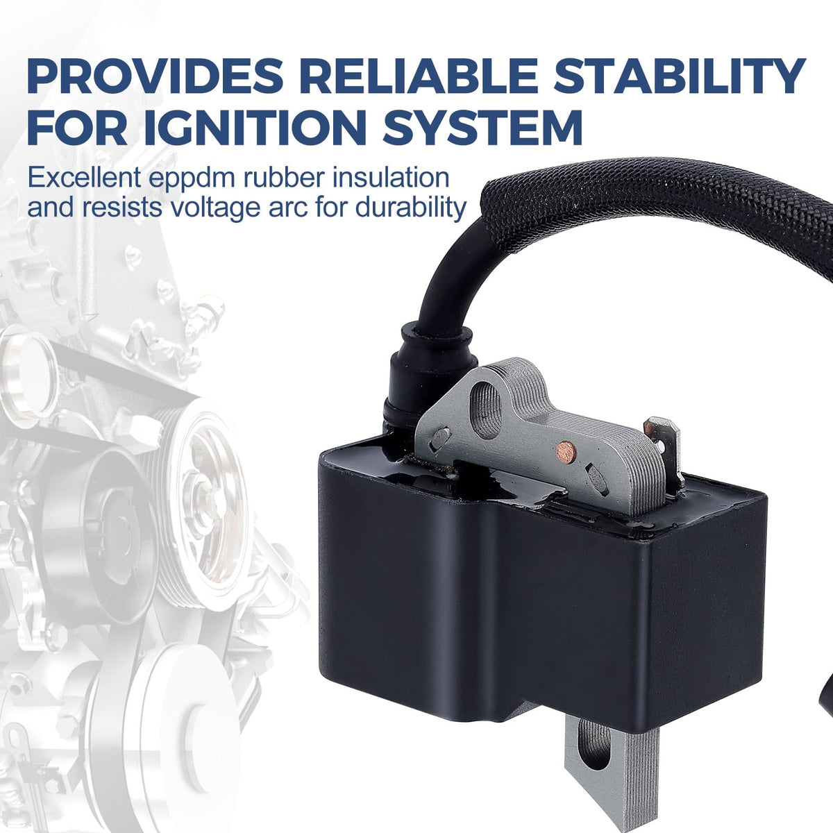 Wetenex ignition coil for Jonsered B2126 US CAN — close-up of connector and terminals.