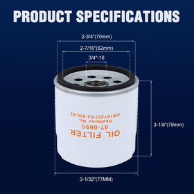 Wetenex oil filter side view with compact design.