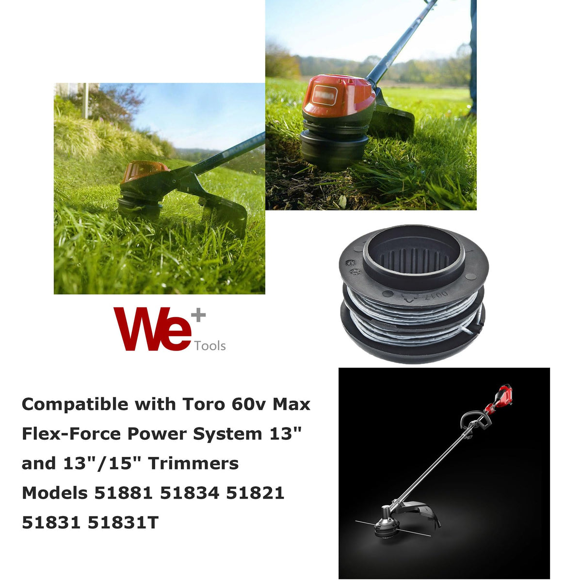 WETOOLPLUS 88616 four-pack replaces spools for busy yards