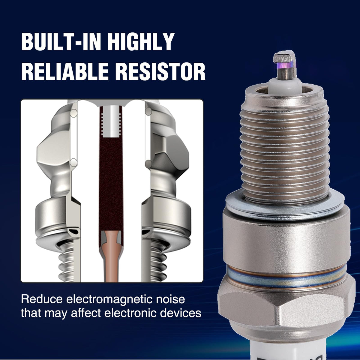 Spark plug installed in a Honda GX engine illustration.