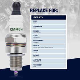 Close-up of Wetenex CMR6H spark plug showing electrode detail for easy inspection.