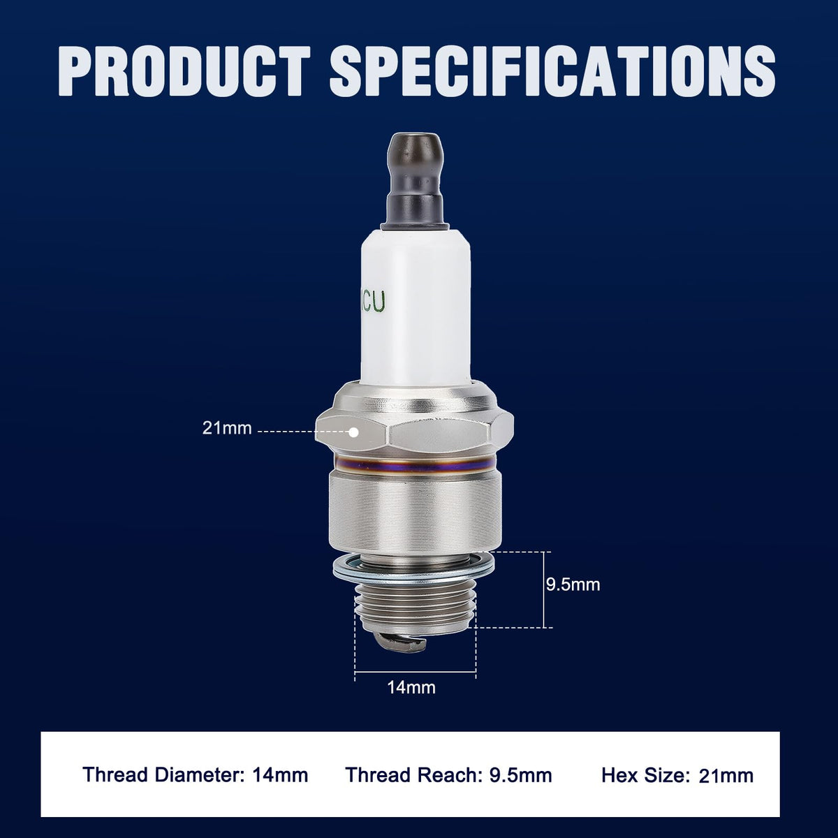 During assembly: Wetenex RJ19LM spark plug ready for quick maintenance