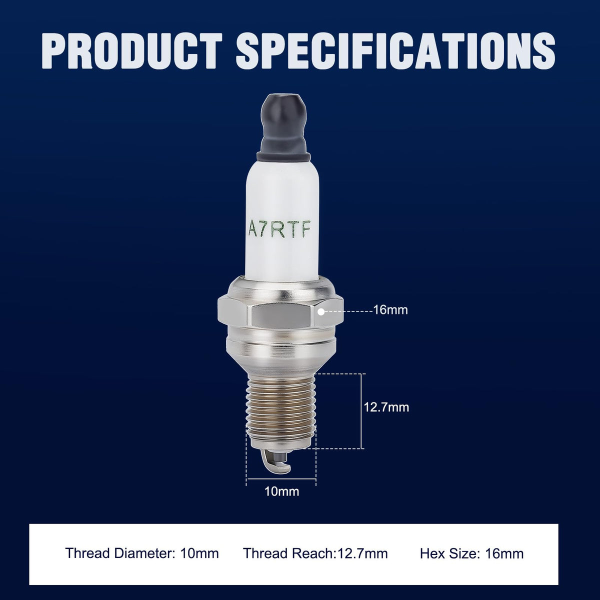 Wetenex spark plug 16mm hex for easy installation.
