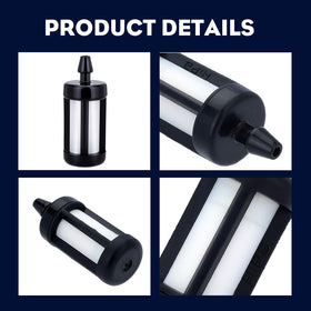 Wetenex Sthil fuel filter dimensions; length 1-3/4 inches, OD 11/16