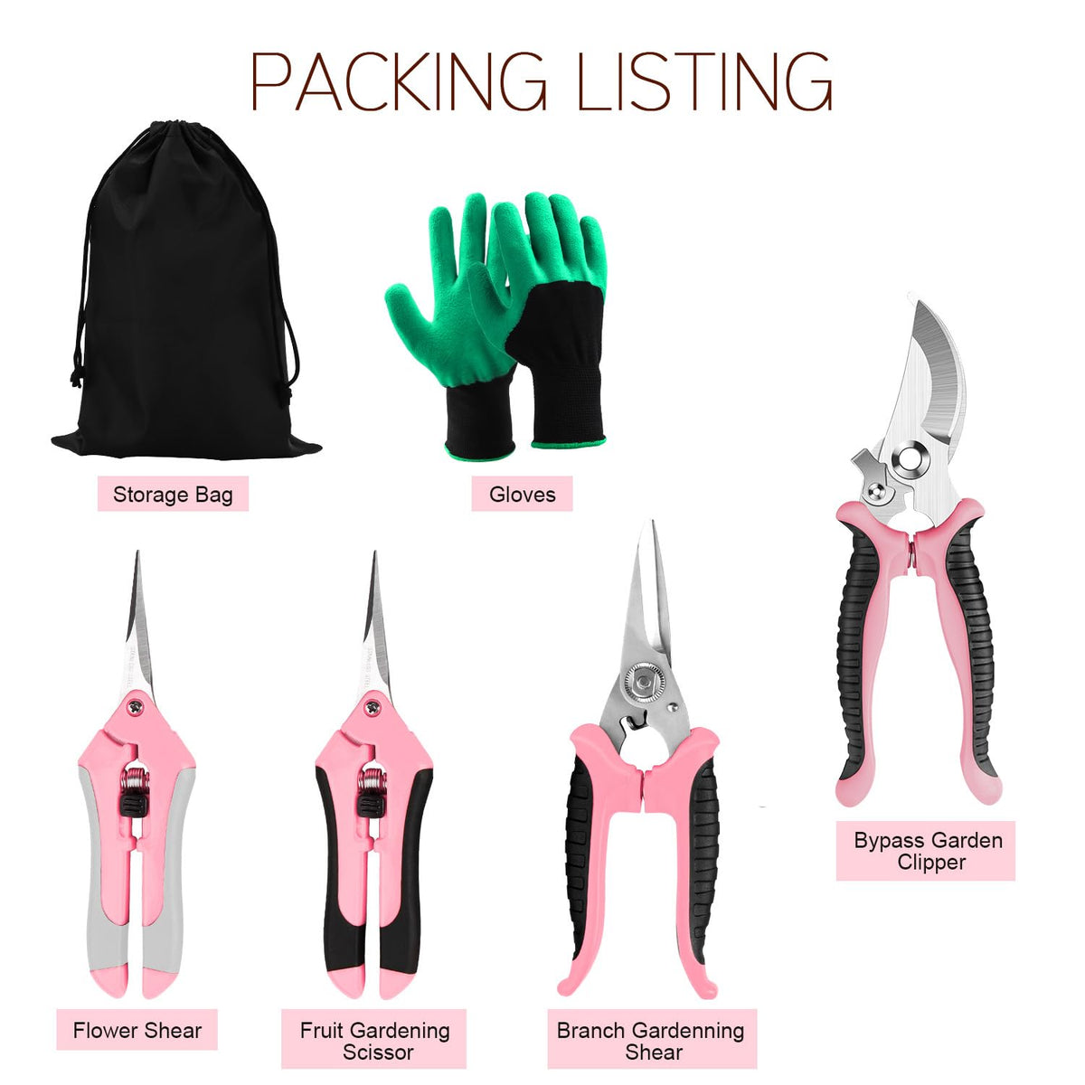 Wevove pink pruning kit suitable for bonsai and houseplants