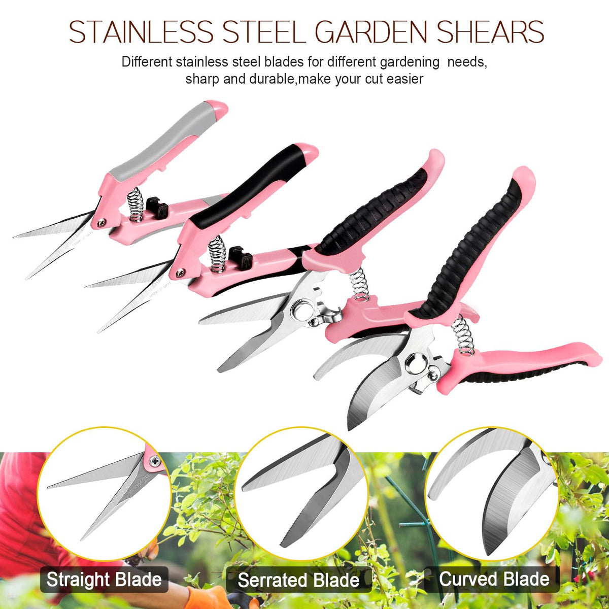 Wevove pruning shears with flower shear for pruning delicate blooms