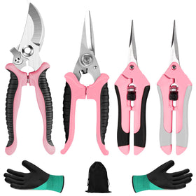 Wevove pruning shears four-pack pink display for versatile garden trimming