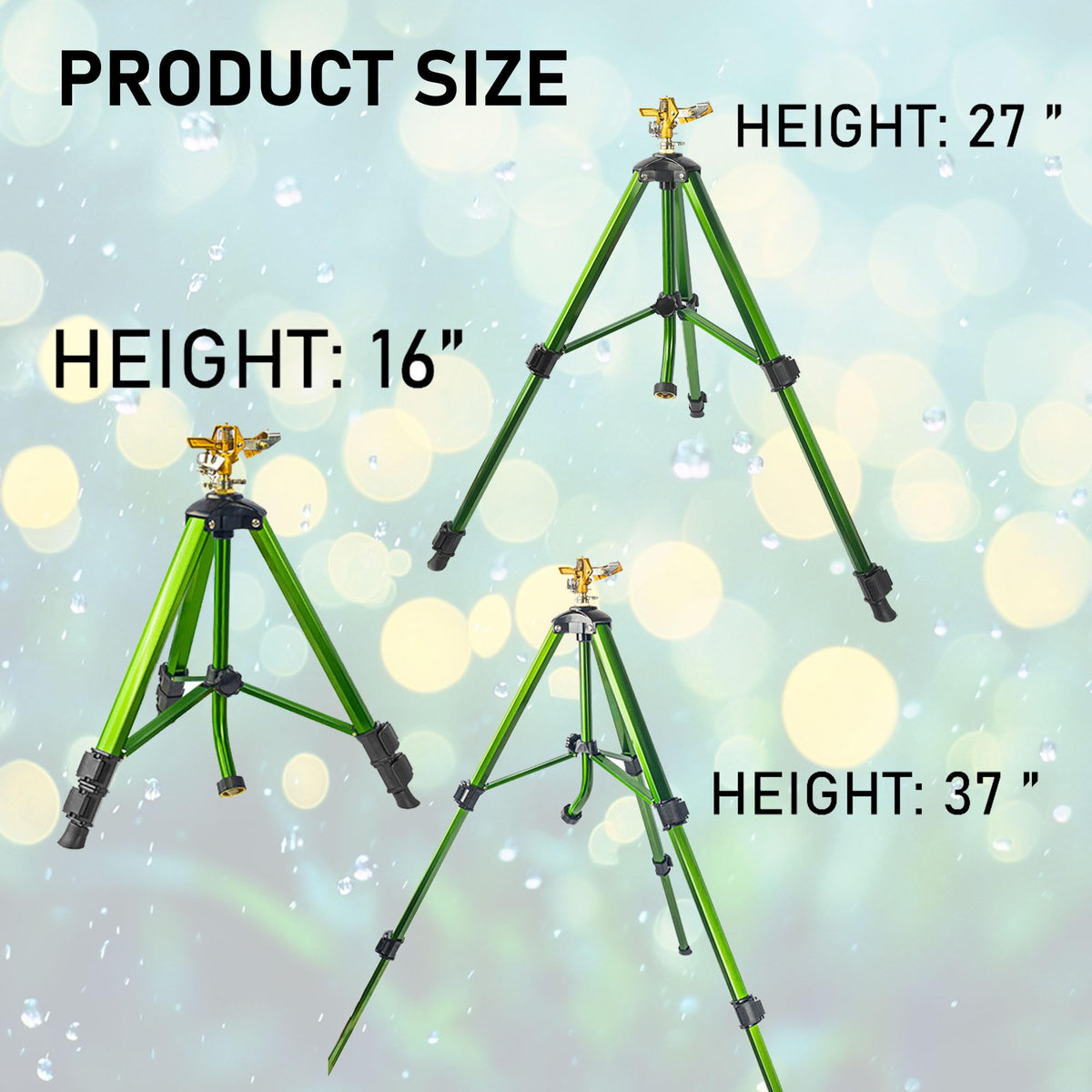 Wexo Palindrog sprinkler head rotates 360 degrees for complete coverage.