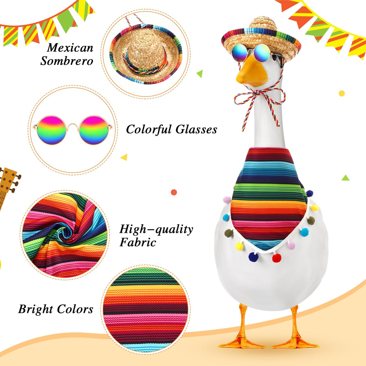 Weysat striped bandana detail added to goose for colorful flair