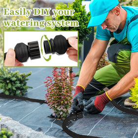 Weysat hose on garden bed layout for precise watering