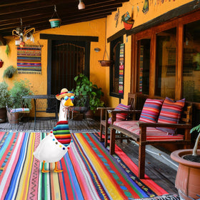 Weysat porch yard decoration with festive attire on goose