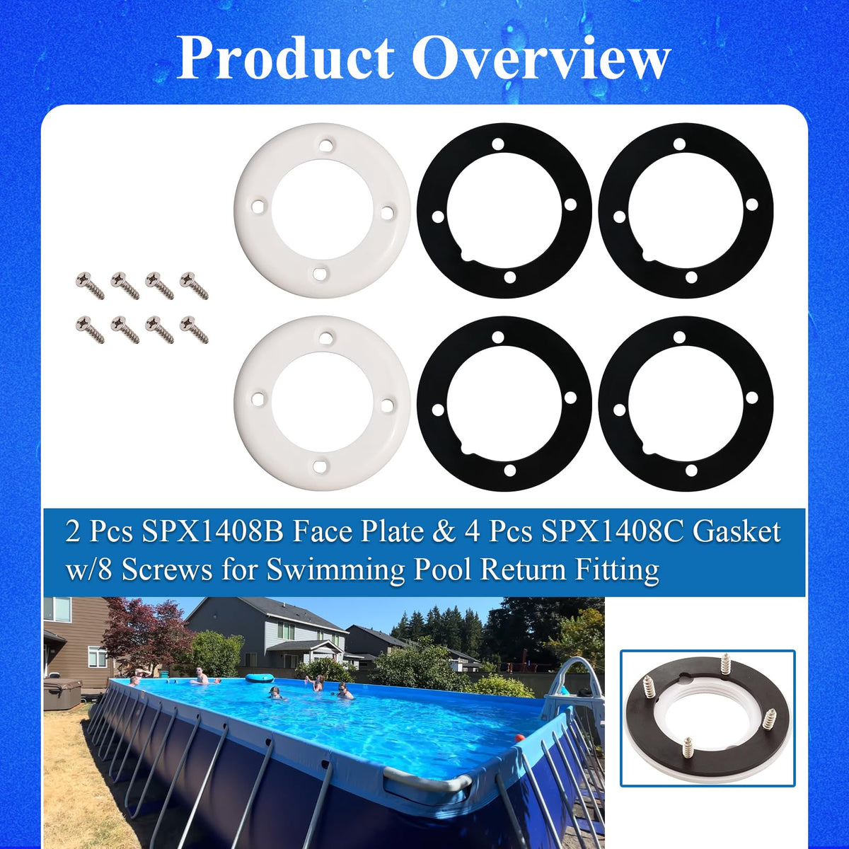 WFCYX SPX1408C gasket forming tight seal on Hayward fittings